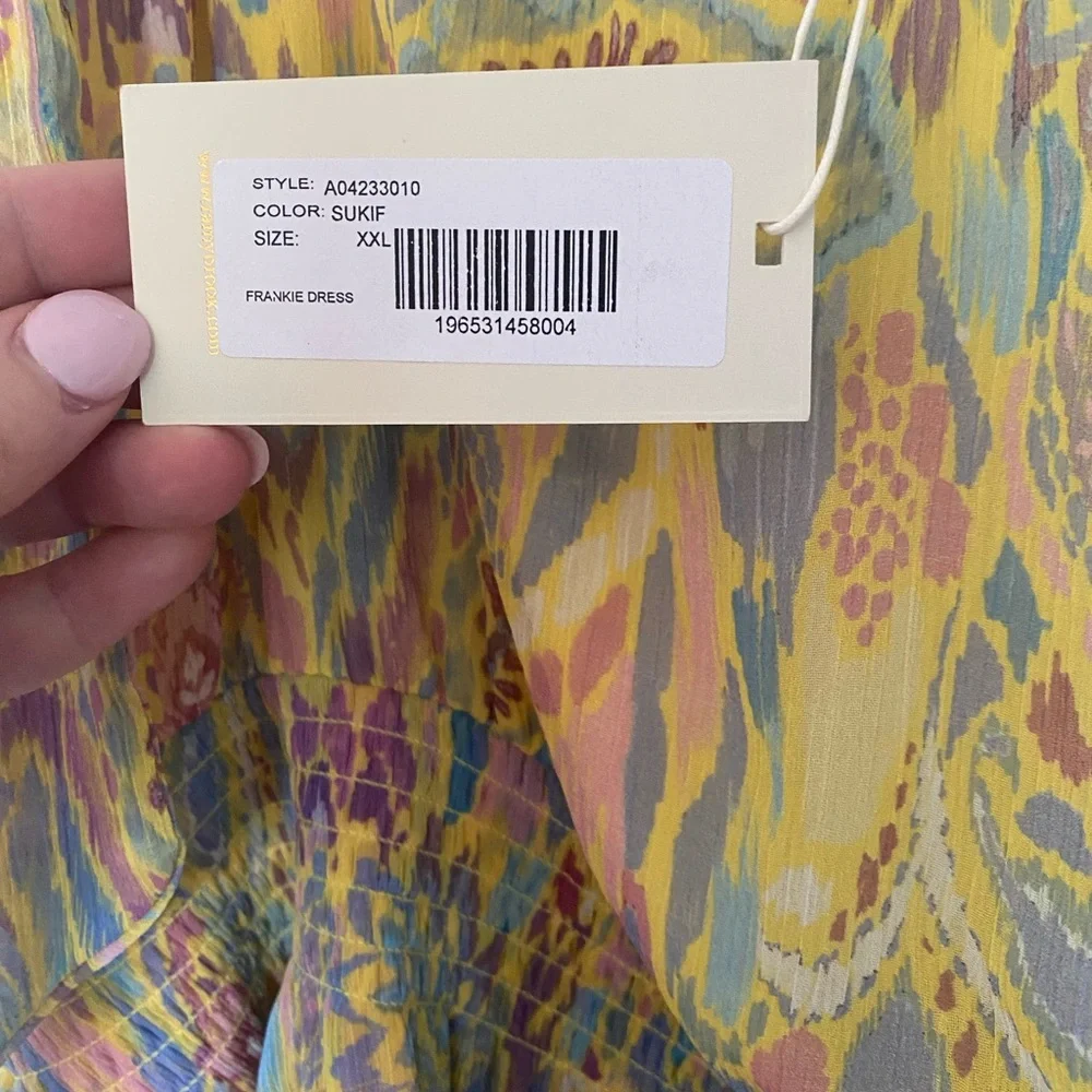 Ramy Brook Yellow Ruffled Tiered Sundress XXL - Picture 5 of 6